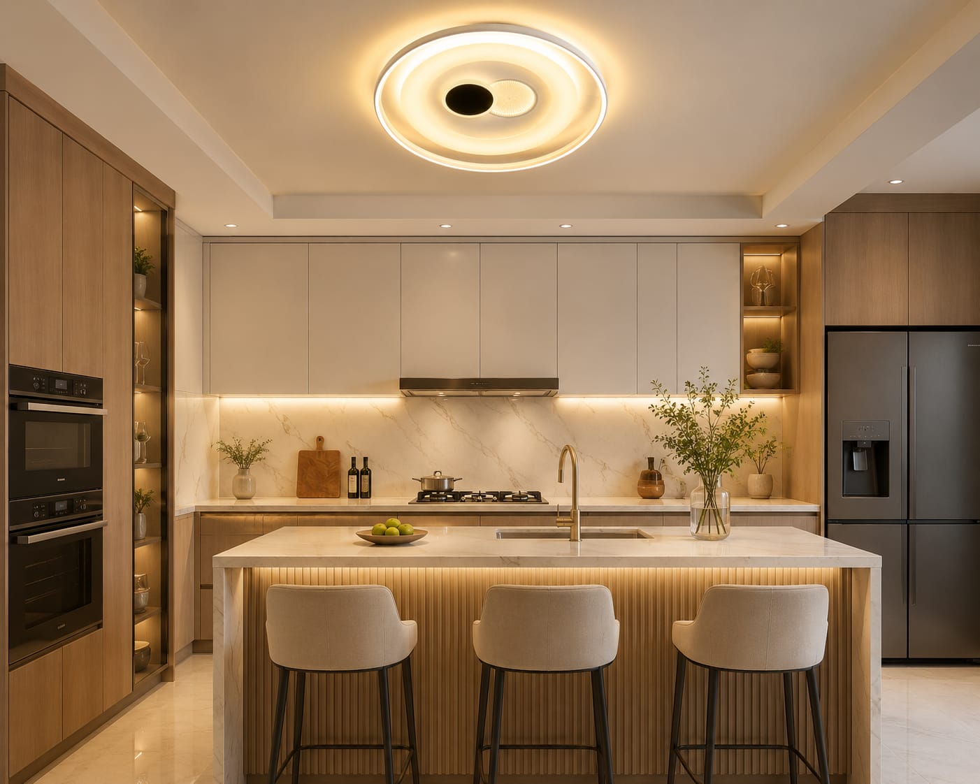 LED Modern Round light , Bedroom Study Living Room Fashion Decoration 3 Color Changing Ceiling Light(warm white ,cool white and day light) F812