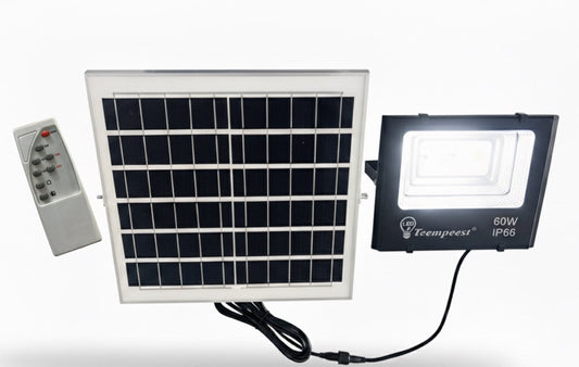 60W Solar LED Flood Light  IP65 Outdoor Security Light with Remote Control. TG60W