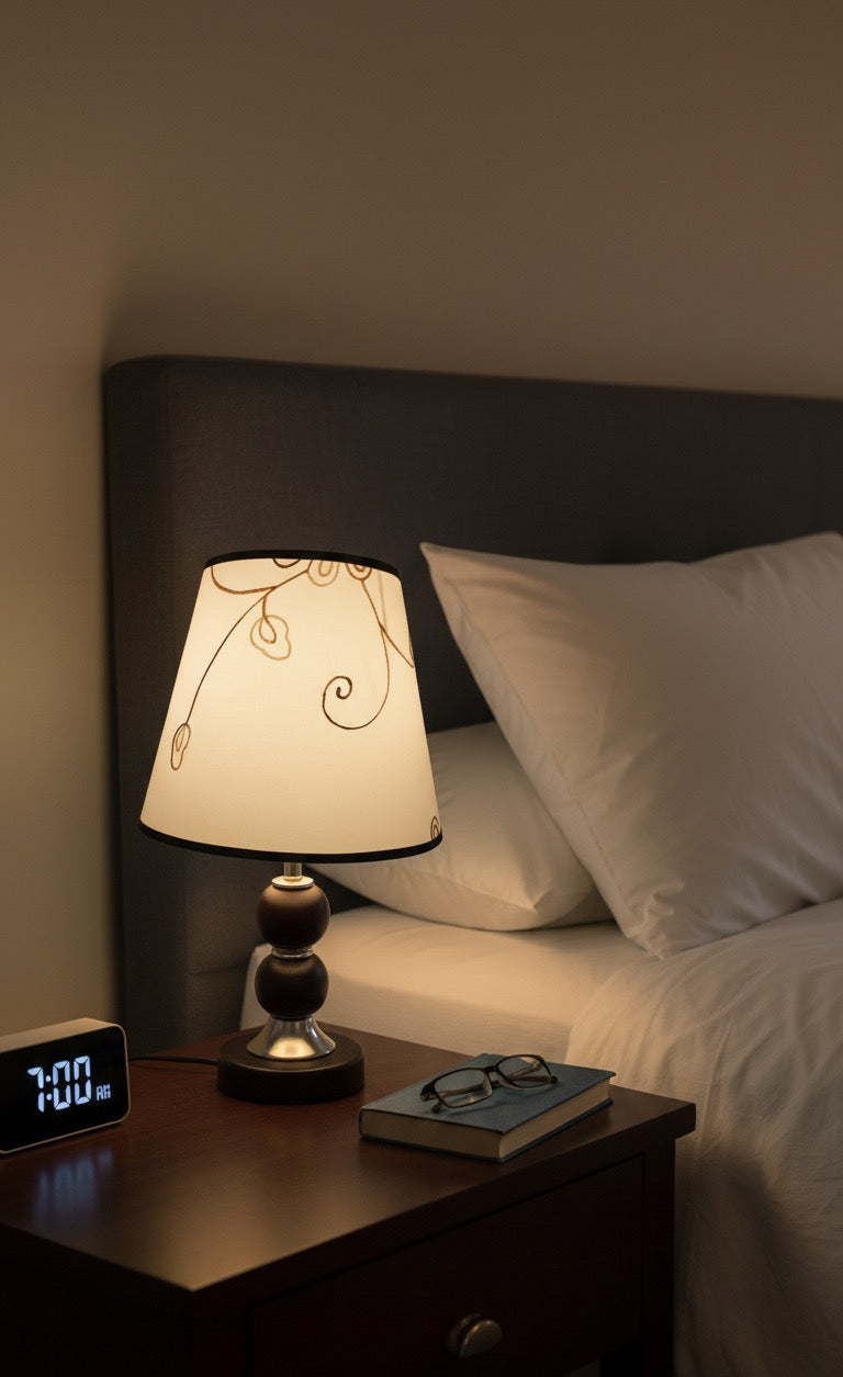 Transitional Stacked-Sphere Table Lamp with Fabric Shade  Bedroom / Living Room (HD019)