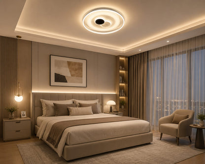 LED Modern Round light , Bedroom Study Living Room Fashion Decoration 3 Color Changing Ceiling Light(warm white ,cool white and day light) F812