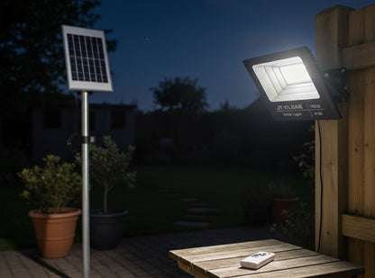 100W Solar LED Flood Light  IP65 Outdoor Security Light with Remote Control. TG100W