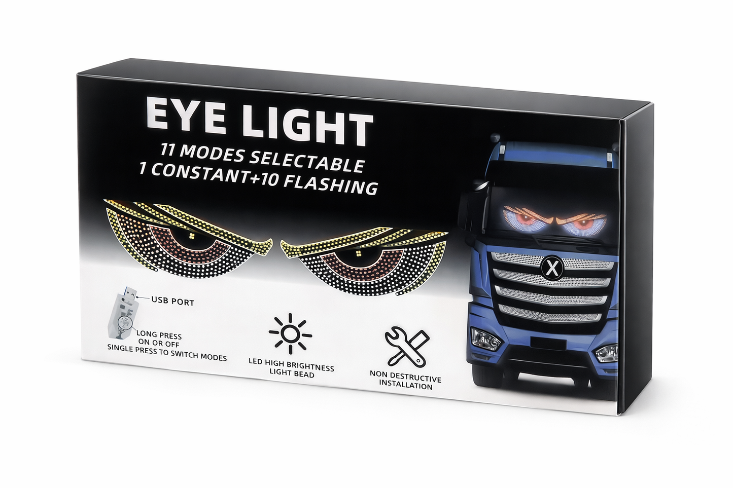 LED Truck Eye Light  Animated Windshield Display (11 Modes) (300x125) Type: X9