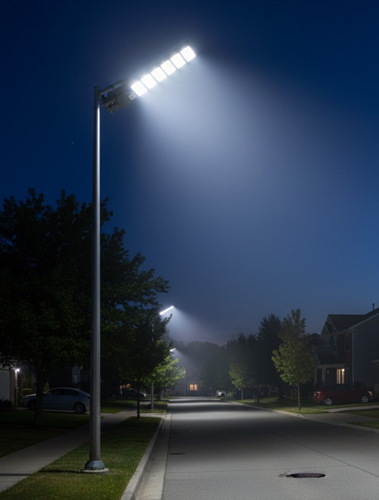 500W High Bright Solar Sensor Street Light with Remote Control  IP66 Outdoor LED Security Light