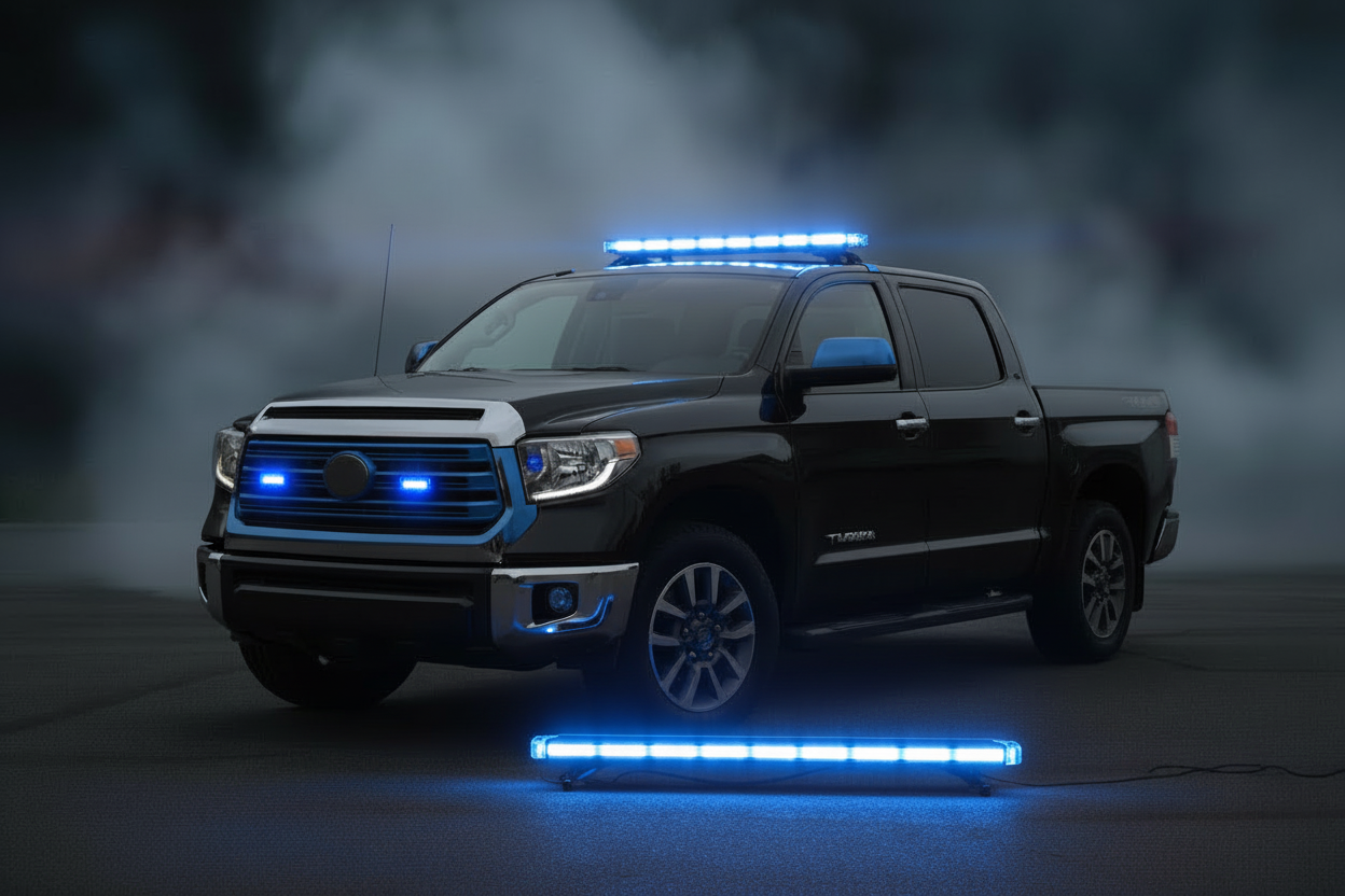 97cm COB Warning Roof Mount Flashing Bar Light 12v-24v Supply