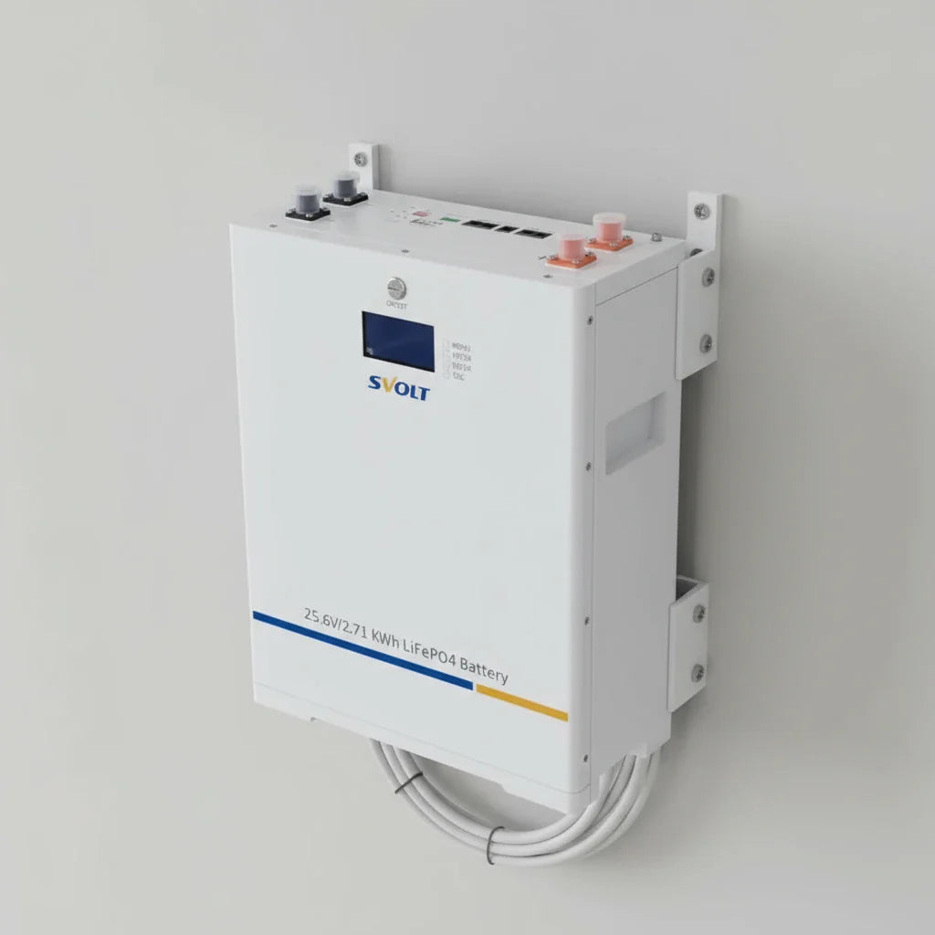 24V 2.72kWh Lithium LiFePO4 Battery  Wall Mount Solar Backup Battery