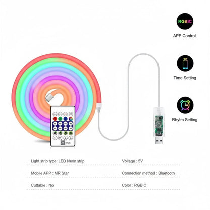 10m RGB LED Neon Rope Light  Smart App Control Waterproof Decorative Light