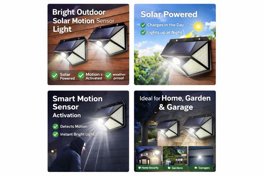 Solar Motion Sensor Wall Light  IP66 Outdoor LED Security Lamp
