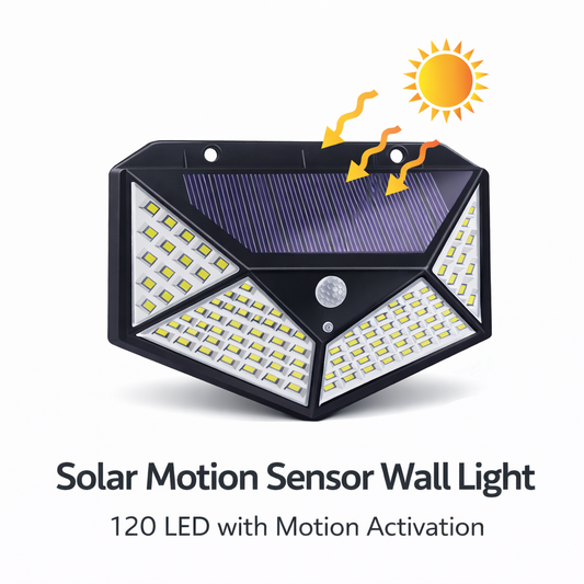 Solar Motion Sensor Wall Light  120 LED Outdoor Security Lamp Q-L433