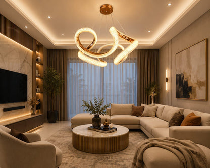 Modern Sculptural LED Chandelier  3 Colour Changing Luxury Ceiling Light (CD423)