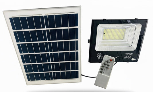 100W Solar LED Flood Light  IP65 Outdoor Security Light with Remote Control. TG100W