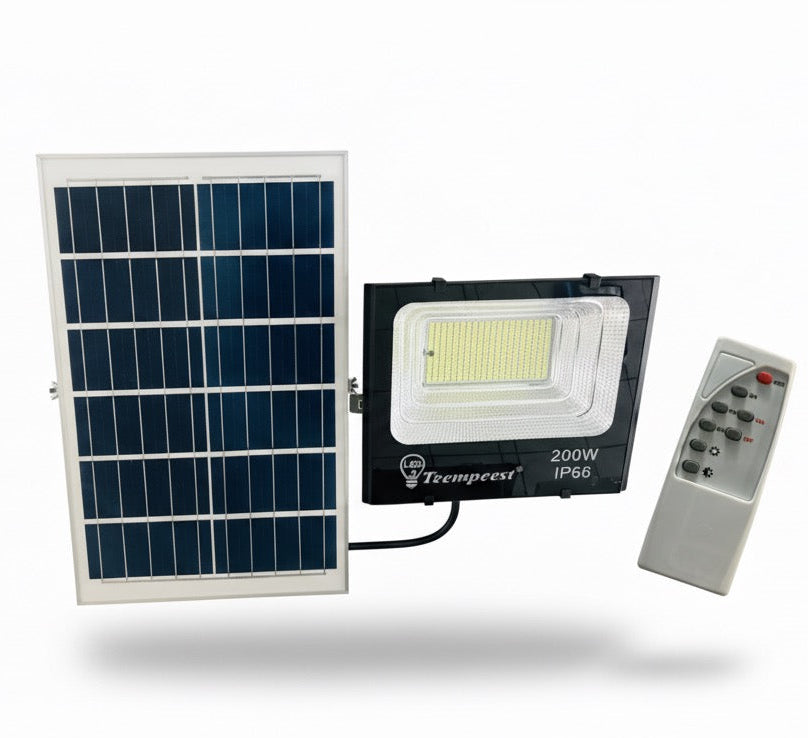 200W Solar LED Flood Light with Remote Control  IP66 Outdoor Security Spotlight (TG200W)