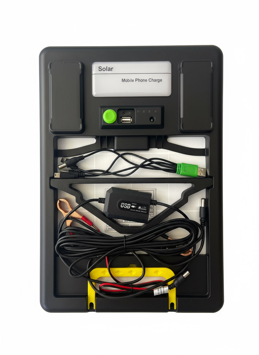 20W Multi-Functional Portable Solar Panel Kit with Power Bank & LED Light (V-120S)
