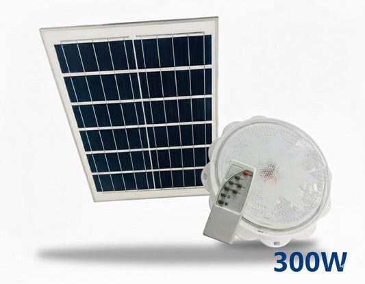 300W Solar LED Ceiling Light with Remote Control  Indoor/Outdoor Waterproof Lamp (DX050)