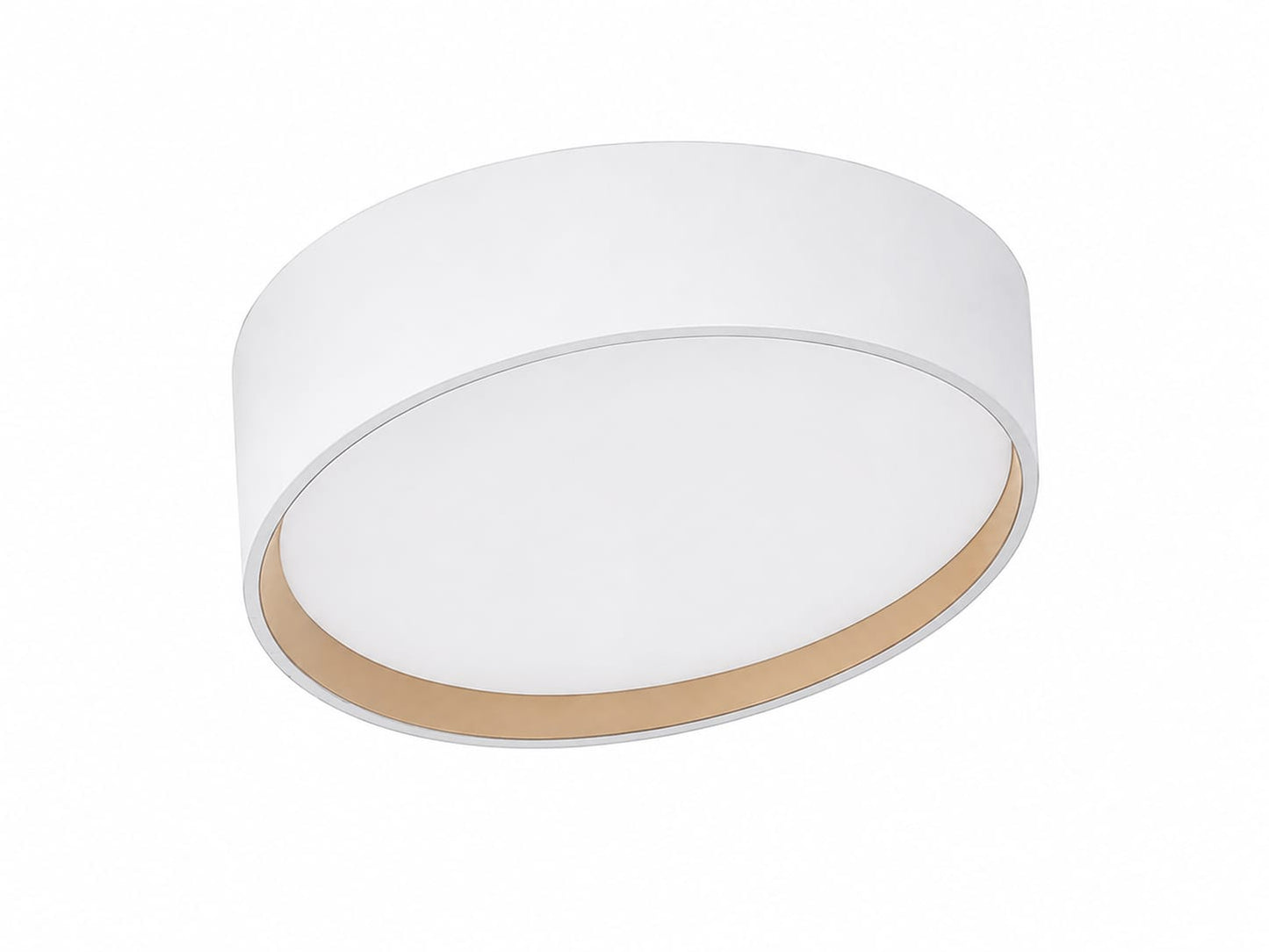 Modern round LED flush mount ceiling light Black with gold trim