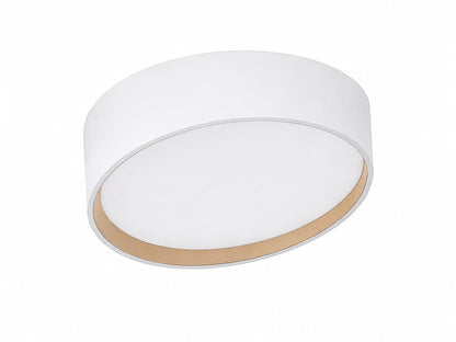 Modern round LED flush mount ceiling light Black with gold trim