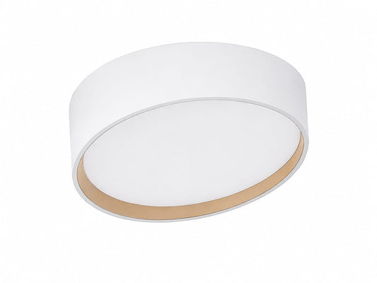 Modern round LED flush mount ceiling light Black with gold trim