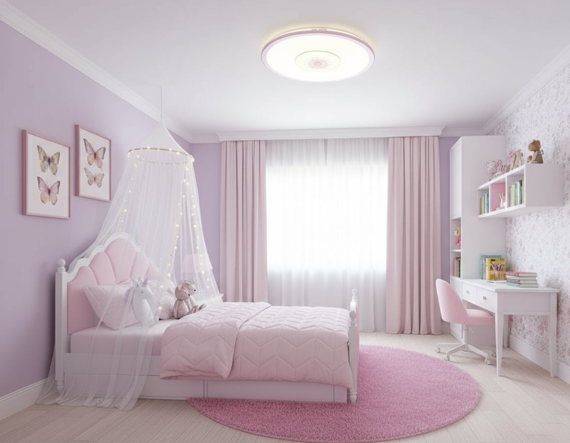 48W LED 2-Color Ceiling Light  Pink Decorative Flush Mount (Model TXDL9007)