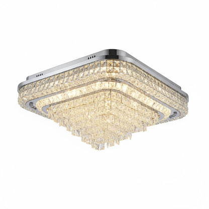 Modern Square Crystal LED Chandelier  Luxury Flush Mount Ceiling Light Gold (DX013)
