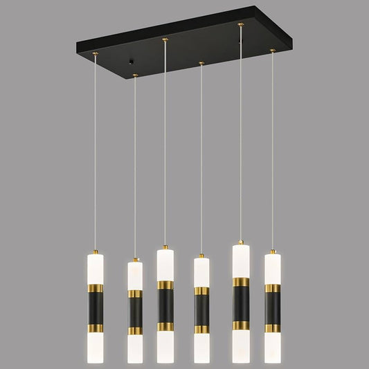 Modern Linear LED Pendant Light  8 Light Kitchen Island Chandelier (3 Colour Changing) 8109-8