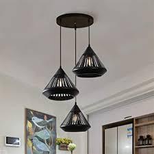 3-Light Industrial Pendant Ceiling Light  Black Metal Diamond Shade Chandelier (M43-3)