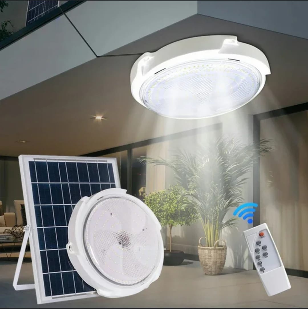 400W Solar LED Ceiling Light with Remote Control  Indoor/Outdoor Waterproof Lamp (DX051)