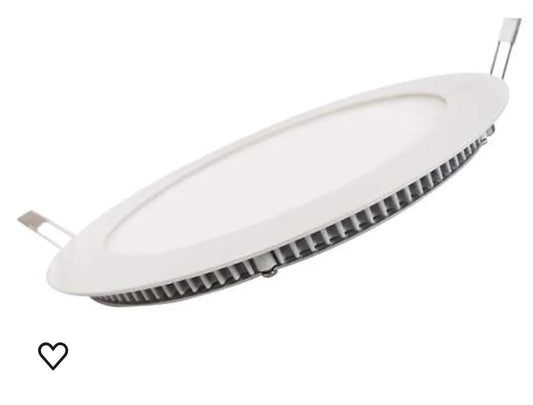 12W Slim LED Recessed Panel Downlight Cool White  Round Ceiling Light (Plastic Finish)