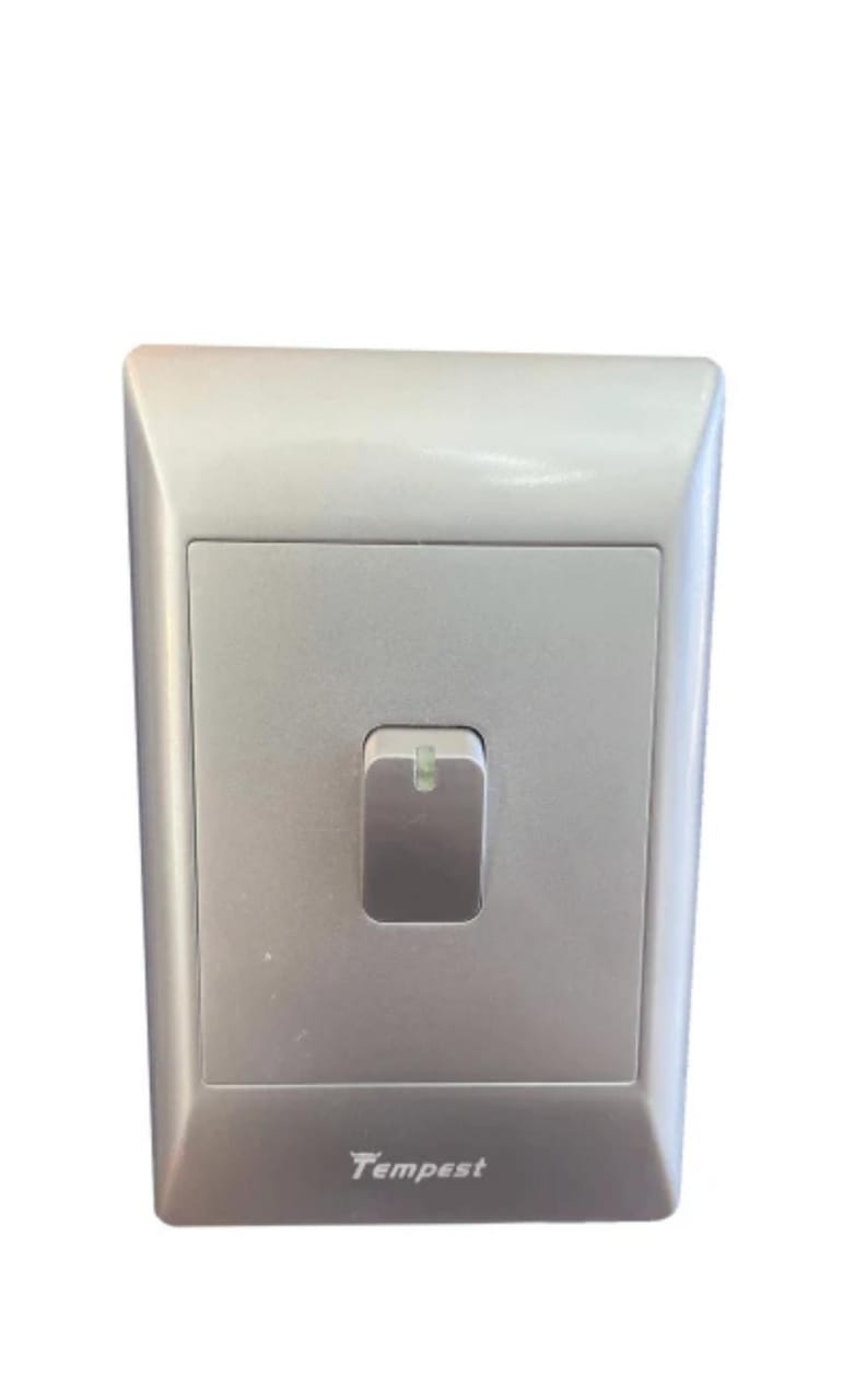4x2 1 Lever Light Switch Silver SA001/S