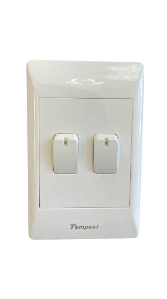 4x2 2 Lever Light Switch White SA002/W