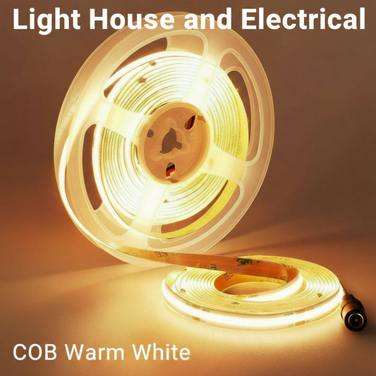 12V COB LED Strip Light  5m Warm White 3000K (8mm, 10W/m, IP20)