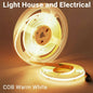 24V COB LED Strip Light  10m Warm White 3000K (8mm, 14W/m, IP20)