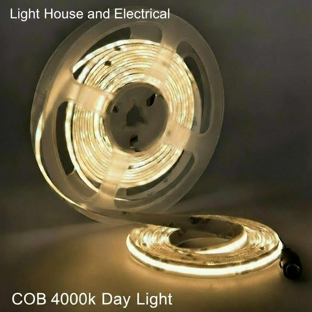 24V COB LED Strip Light  10m Natural White 4000K (8mm, 14W/m, IP20)