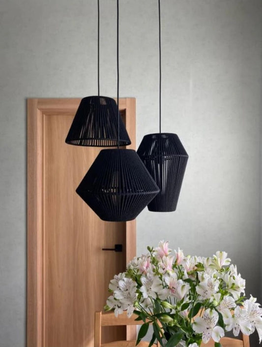 3-in-1 Woven Basket Pendant Light  M198/3