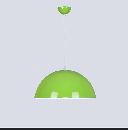 Vintage Green Dome Pendant Ceiling Light (White Interior Finish)
