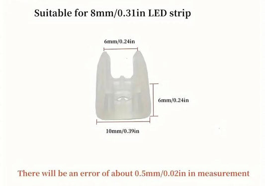 10mm LED Strip Mounting Clip (For 8mm LED Strips)