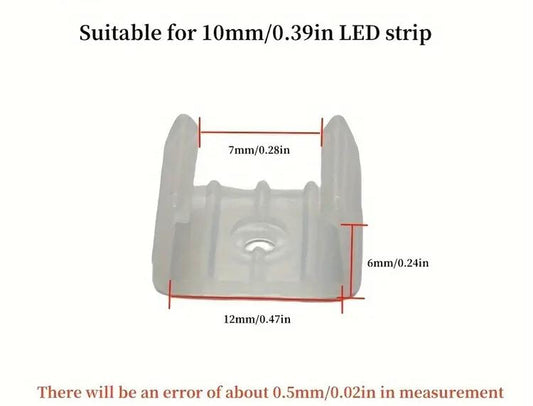 12mm LED Strip Mounting Clip (For 10mm LED Strips)