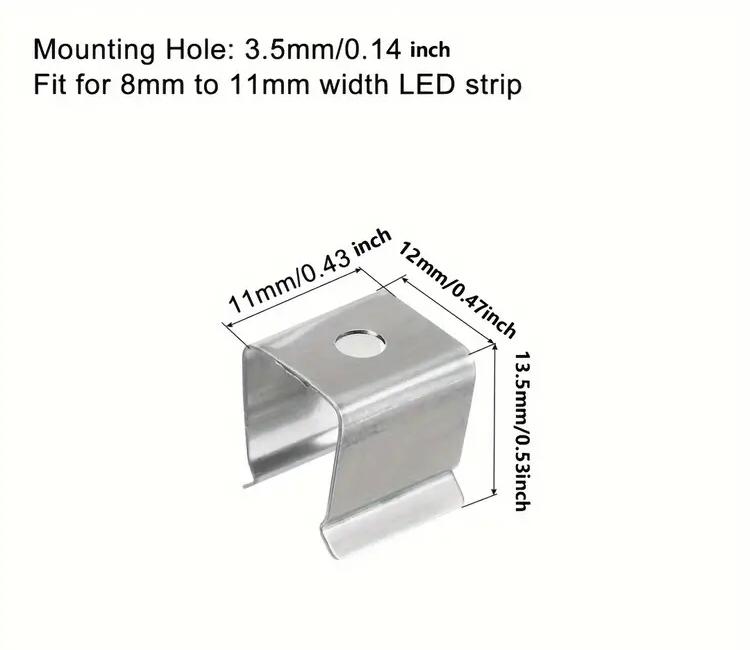 12mm Steel LED Strip Mounting Clip (811mm Compatible)