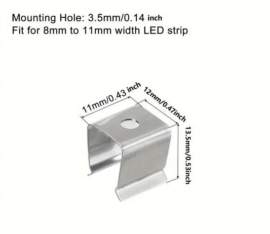 12mm Steel LED Strip Mounting Clip (811mm Compatible)