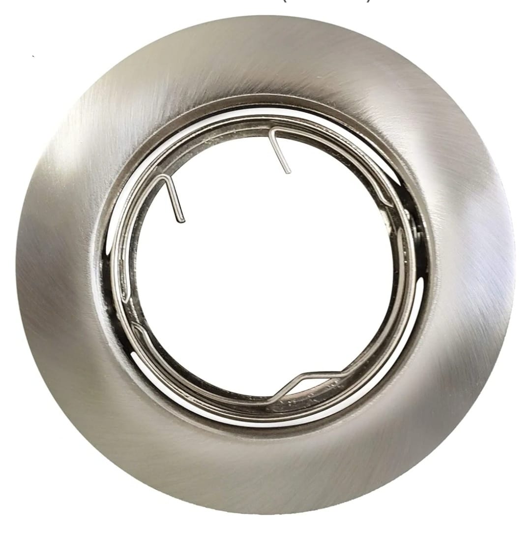 Brushed Iron (Satin Chrome) Round Swivel Downlight 504/ST  Adjustable Spotlight Fitting