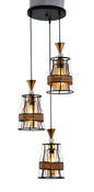 3 Head Vintage Vulcan Cage Pendant Light  Industrial Hanging Chandelier (Model 1768-3)
