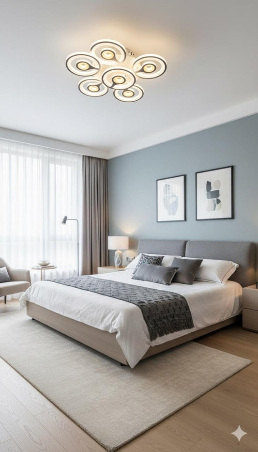 6 LED  Modern round light , Bedroom Study Living Room Fashion Decoration 3 Color Changing Ceiling Light(warm white ,cool white and day light) BQ-DX002/3+3