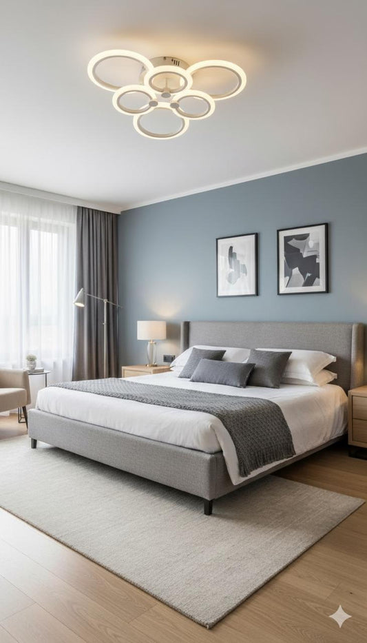 Modern 6 Ring LED Ceiling Light  3 Color Changing (BQ-DX006/3+3)