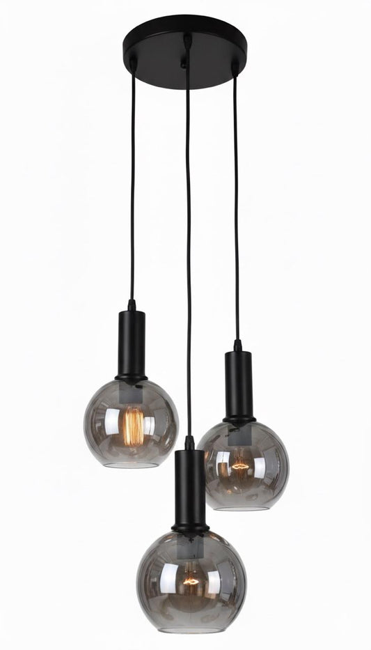 Modern Smoked Glass 3 Bowl handing Pendant Lights B514/3