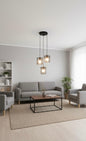 Modern 3-Light Wire Cage Pendant Chandelier  Industrial Ceiling Light (1821-3)
