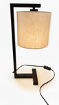 Geometric Black Frame Desk Lamp with Natural Shade  JMX-25190/1T