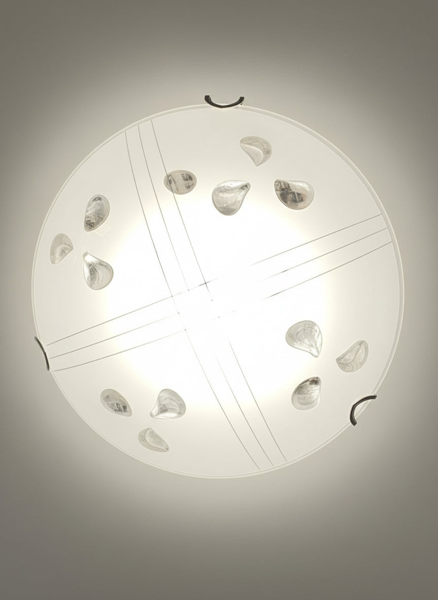 Frosted Glass Round Ceiling Light  CE205/R (Pebble Pattern)