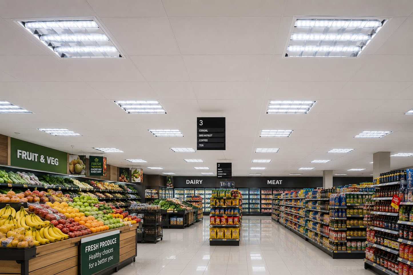 LED Tube light recessed Louver fitting -3-Tube commercial ceiling fixture