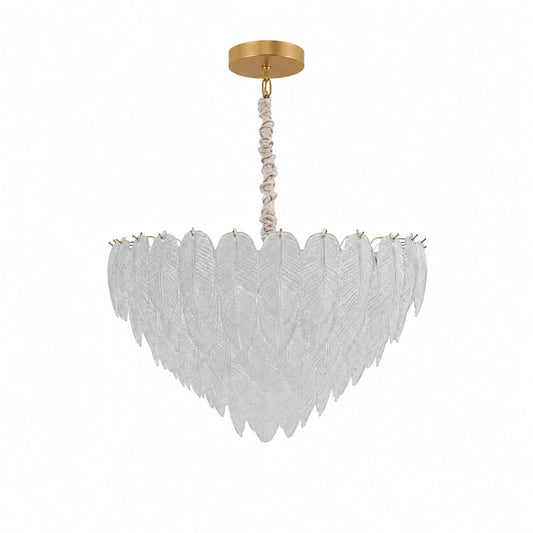 Morden white feather leaf chandelier -Gold finish 500mm