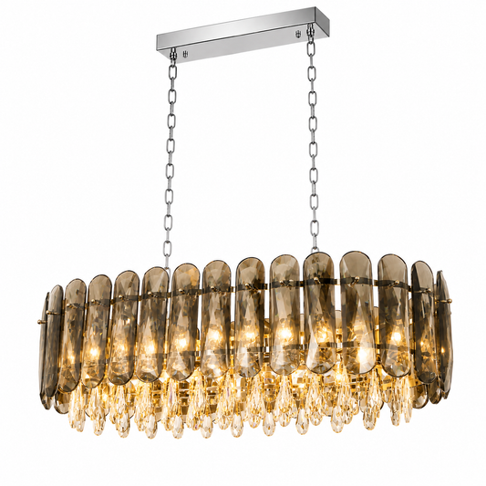 Luxury Smoked Crystal Chandelier Pendant Light  Model 5073/10P