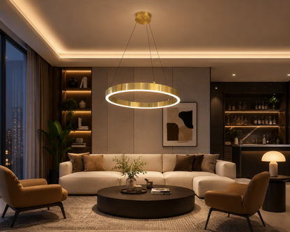 Modern LED Ring Pendant Light  2 Colour Changing Ceiling Light 45W (JMX23327/1PM)