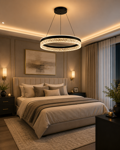 Modern black Iron, Acrylic, and Glass Crystal Chandelier (3 color).D9002/500